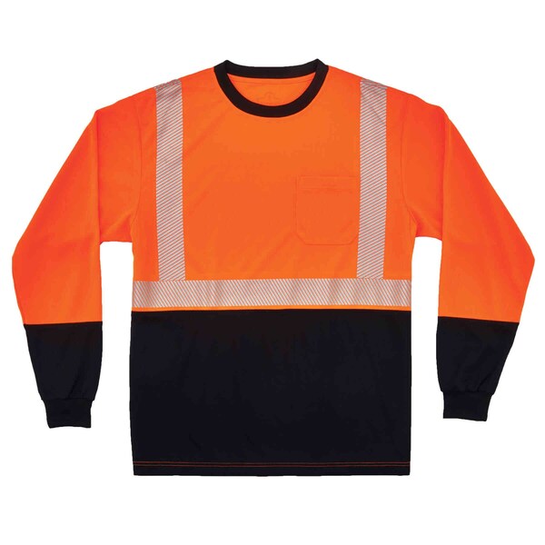 Ergodyne Long Sleeve Hi-Vis Shirt, 100% polyester, Orange, 8XL-Long 8281BK - main